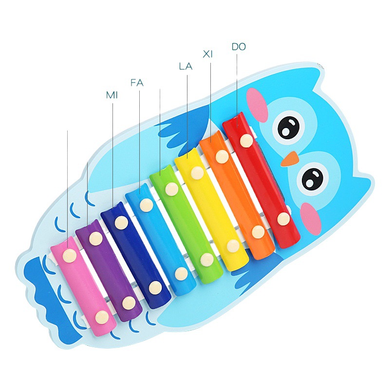 Montessori de madera de dibujos animados animal de ocho tonos de piano instrumento musical de percusión Infantil Educación Preescolar juguete educativo lote
