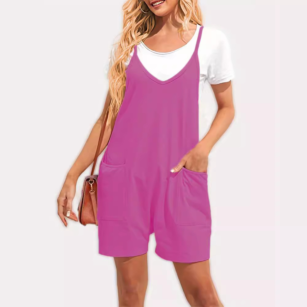 2024 ropa de mujer europea y americana eBay Amazon estación independiente popular cremallera bolsillo suspender pantalones mono suspender Pantalones
