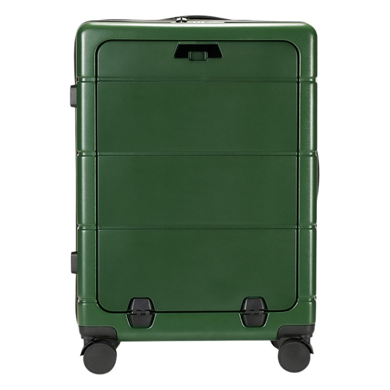 Equipaje de cubierta abierta frontal multifuncional recargable para mujer Estuche de carro de negocios de 20 pulgadas para hombre maleta de embarque ligera 24