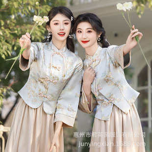 Chinese Bridesmaid Dress 2025 Summer New Chinese Style Sisters Usually Wear Dress Light Luxury Niche High-end Dress