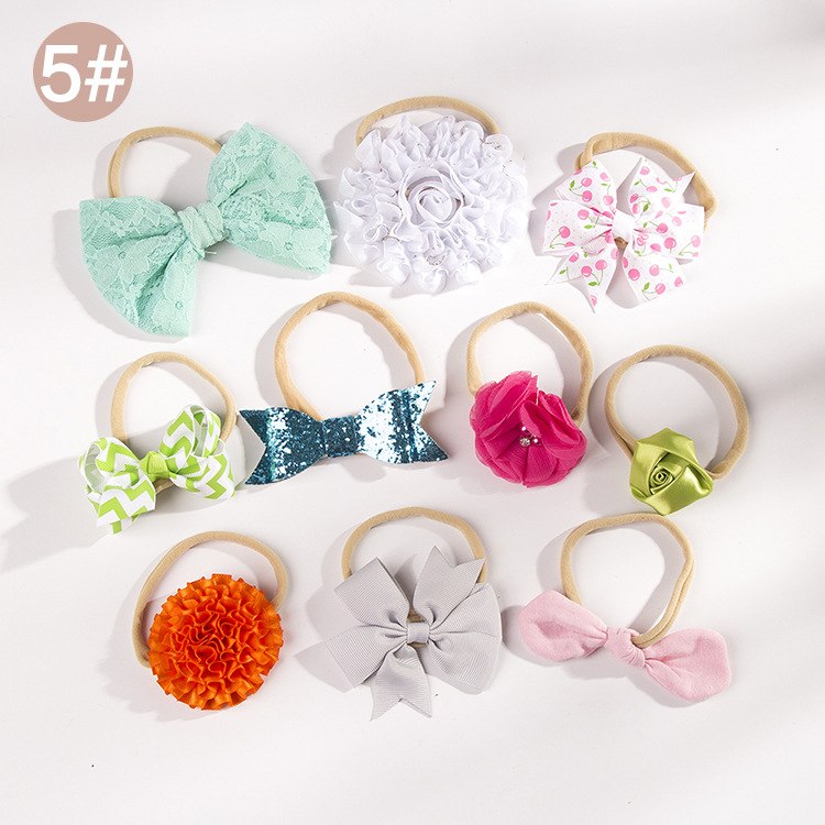 Children's Nylon Bow Headband Set display picture 2