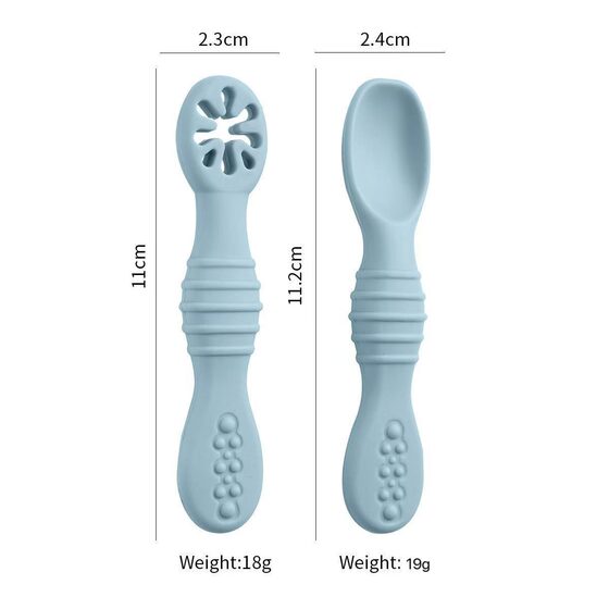 Factory in stock baby silicone rice paste spoon food grade silicone baby food supplement spoon training spoon feeding spoon sticky spoon