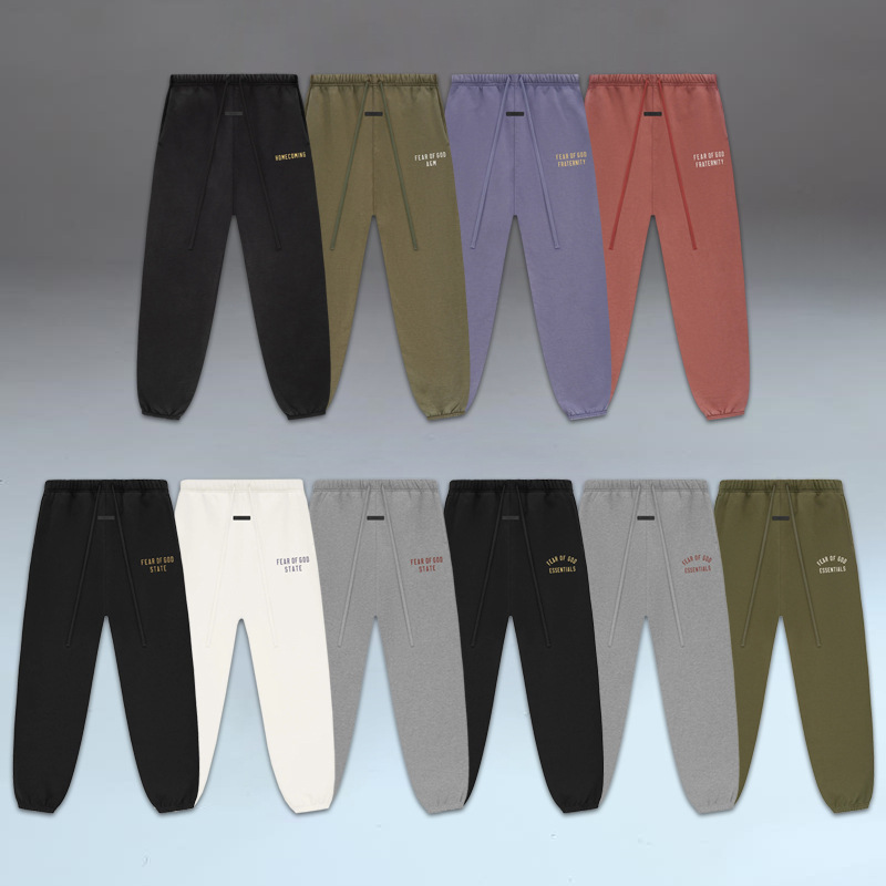 FOG double line 24fw Essentials letter printed high street loose fleece toe pants sports trousers