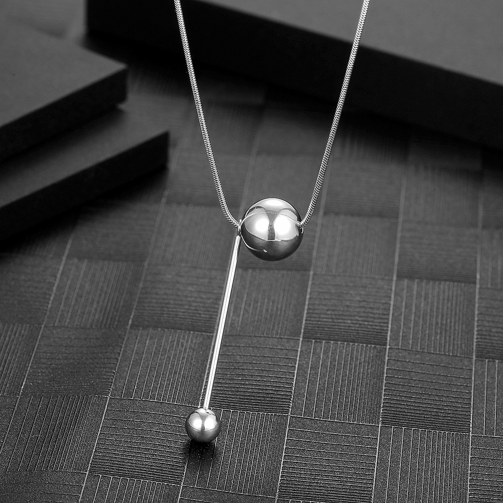 Classic Style Ball Titanium Steel Plating Necklace display picture 3