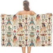 Cross-border ancient Egyptian god printing adult beach towel seaside swimming bath towel fitness towel factory outlet Cross-border ancient Egyptian god printing adult beach towel seaside swimming bath towel fitness towel factory outlet