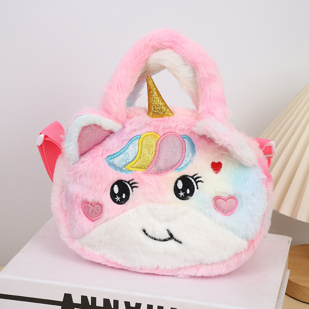 Nuevo unicornio de peluche, bolso de hombro de ojos grandes, bolso de hombro de niñas, pequeña princesa, bolso lindo, regalo para niños