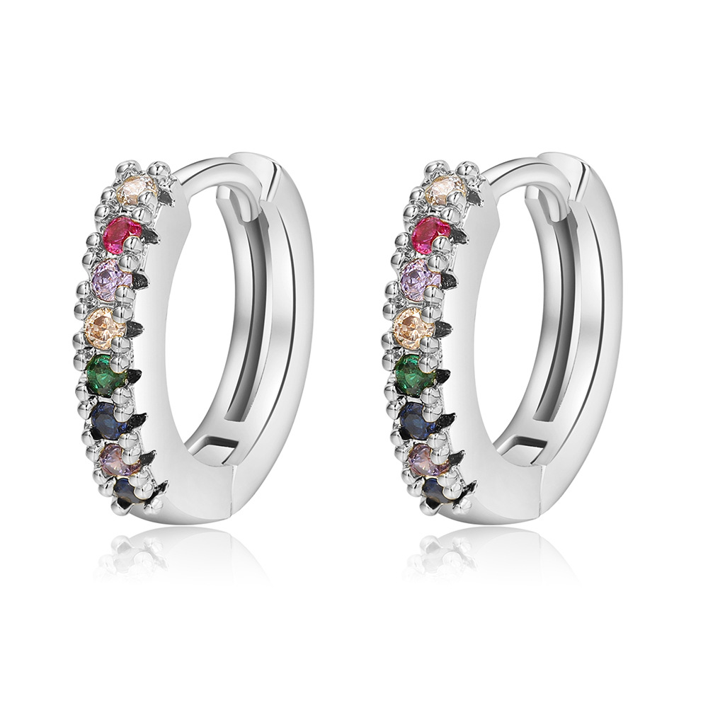 Fashion Geometric Copper Plating Zircon Earrings 1 Pair