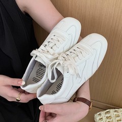首谷正品真皮小白鞋女透气秋季2025新款巨好看的软底轻便德训鞋女