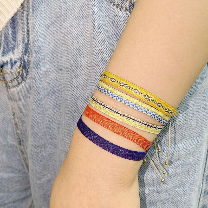 Ins Internet Celebrity Same Style Nepali Ethnic Style Retro Ribbon Hand Rope Spanish Pattern All-match Stacked Bracelet for Women