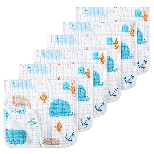 6 toallas de algodón para bebés toallas triangulares ultra suaves absorbibles para niños y niñas Amazon transfronterizas explosión