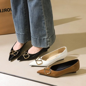 6500-K117 European and American style banquet women's shoes pointed commuting shoes shallow mouth versatile height 