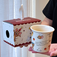 トムとジェリーの漫画の手持ちカップ、オフィス用ミルクカップ、加熱可能な家庭用マグカップ、セラミックコーヒーカップ
