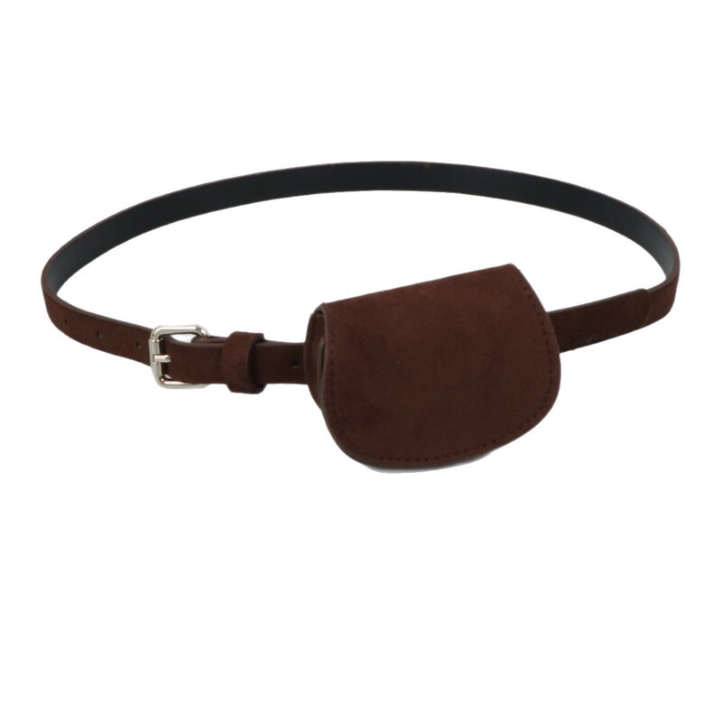 Korean Style New Semi-Circular Deerskin Suede Frosted Mini Kidsren and Adults Can Use Waist Bag with Belt Decoration Small Bag