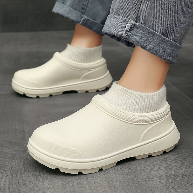 Трансграничная осенняя и зимняя мужская легкая обувь на открытом воздухе плюс бархатная теплая хлопчатобумажная обувь ленивая мужская обувь