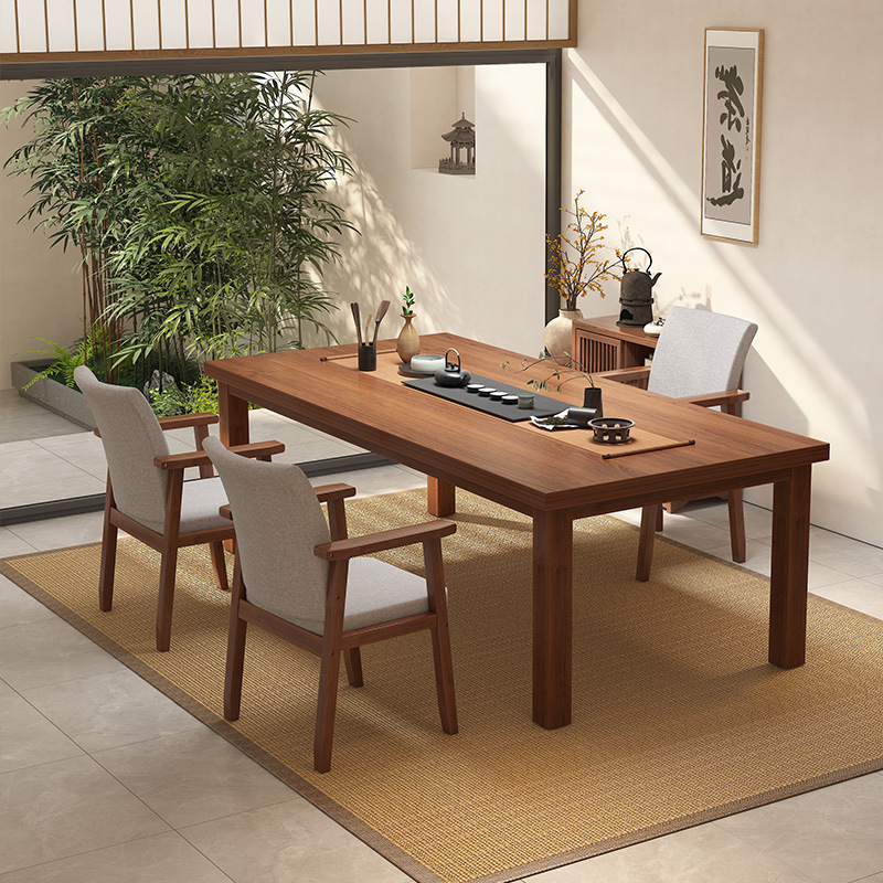 Nueva mesa de té china, mesa de té 2025, nueva sala de estar, mesa de té pequeña para el hogar, mesa de negociación de oficina rectangular