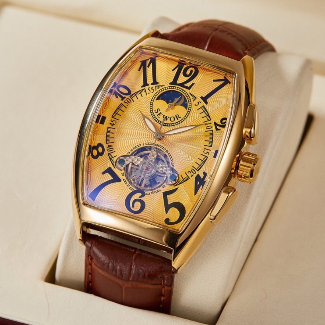 브라운 벨트 골드 쉘 골드 표면