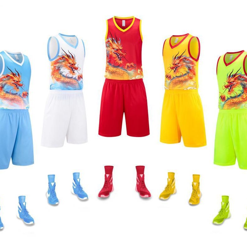 Traje de traje de barco dragón con patrón de dragón de secado rápido Camiseta sin mangas Chaleco de uniforme de baloncesto Equipo 2025 nuevo traje deportivo masculino