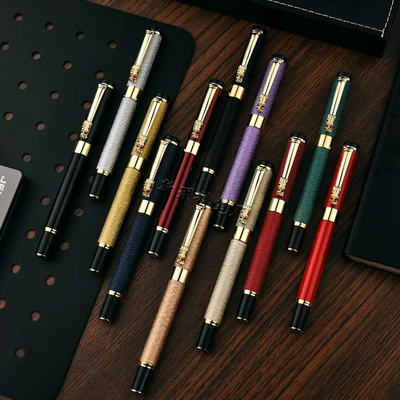 批发龙头金属签字笔 宝珠笔 皱纹漆面商务礼品广告笔水笔激光logo