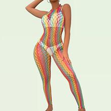 L 90487 Rainbow hollow camisole strap bodysuit �ʺ��οյ���