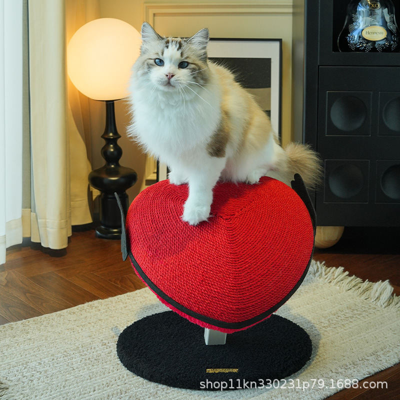 喵仙儿红心心猫爬架磨爪大猫抓柱麻绳立式猫抓板猫树猫咪玩具|undefined