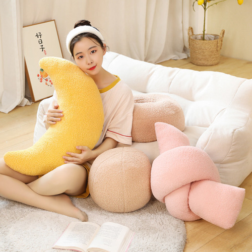 Creative Round Home Cushion Donut Plush Moon Pillow Sofa Cushion Girl Knot Cushion Wholesale