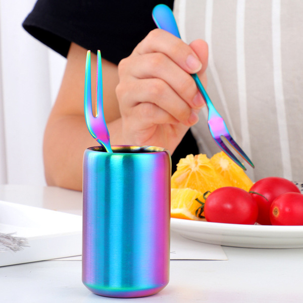 Creative handheld fruit fork stainless steel