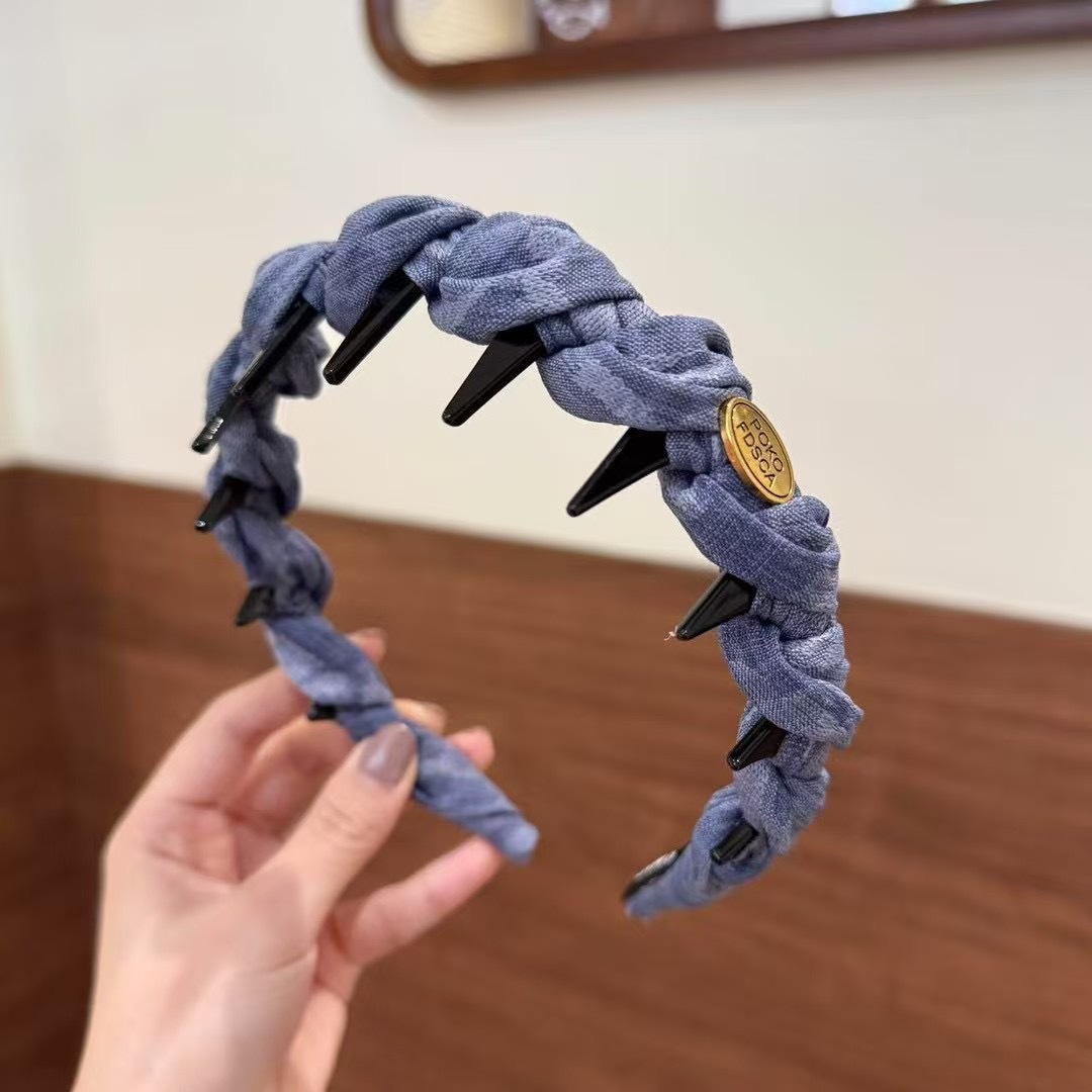 Denim - large wrap headband