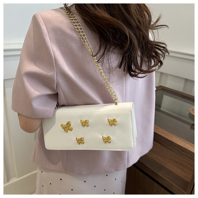 Trendy fashionable butterfly chain small square niche and beautiful French stick shoulder crossbody bag, women's bag_voghion.com