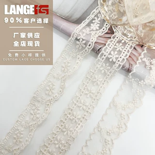 2.5厘米宽网纱刺绣蕾丝花边蝴蝶结发饰diy手工材料服装辅料花边