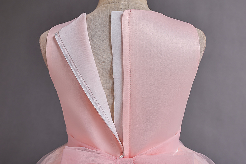 Robe de princesse longue en maille pour fille avec dentelle_voghion.com