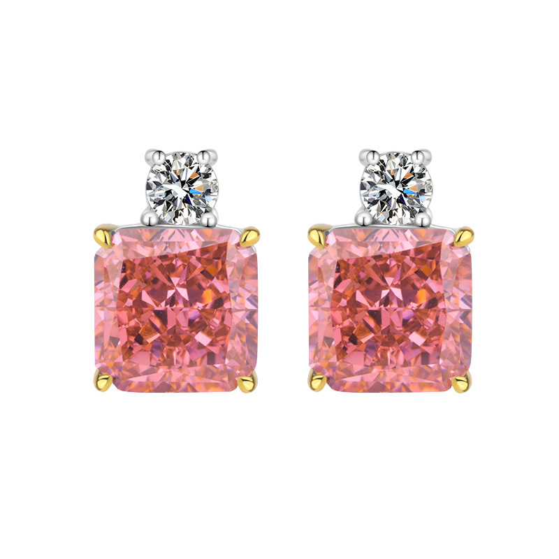 Zhuang Shengsheng joyería S925 plata simulación color tesoro Diamante de alto carbono papalacha elegante traje lujo piedra principal 14*14