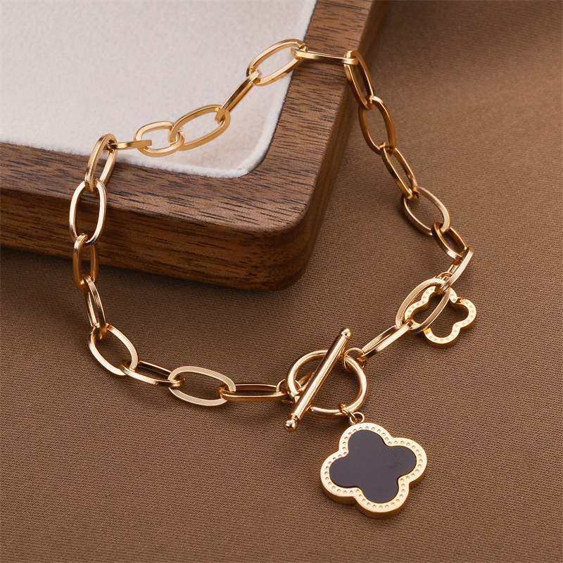 Joyas transfronterizas europeas y americanas Pulsera de acero de titanio de todo fósforo Versión coreana del temperamento bohemio Pulsera de acero de titanio que no se desvanece Joyería femenina