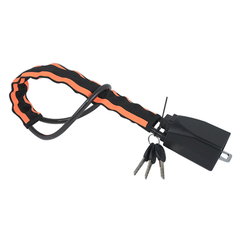 Car Steering Wheel Lock, Seat Belt Buckle Lock, Retractable Steel Cable Lock, Steel Wire Rope Lock, Multi-Color Reflective Anti-Theft Lock
