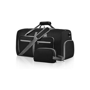 T Large Capacity Duffel Bag with Shoe Compartment Adjustable Shoulder Strap Foldable Waterproof Portable Storage Bag