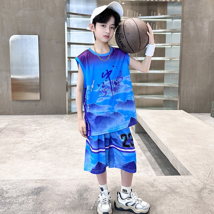 Boys' Summer Outfit Basketball Uniform 2026 New Model Children's Boys' Summer Vest Quick-Dry Sports Training