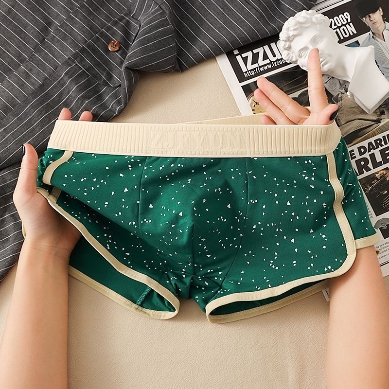 Nuevas calzoncillos de hombre, algodón transpirable, ángulo plano cómodo, tendencia de estrellas, pantalones cortos deportivos personales para jóvenes
