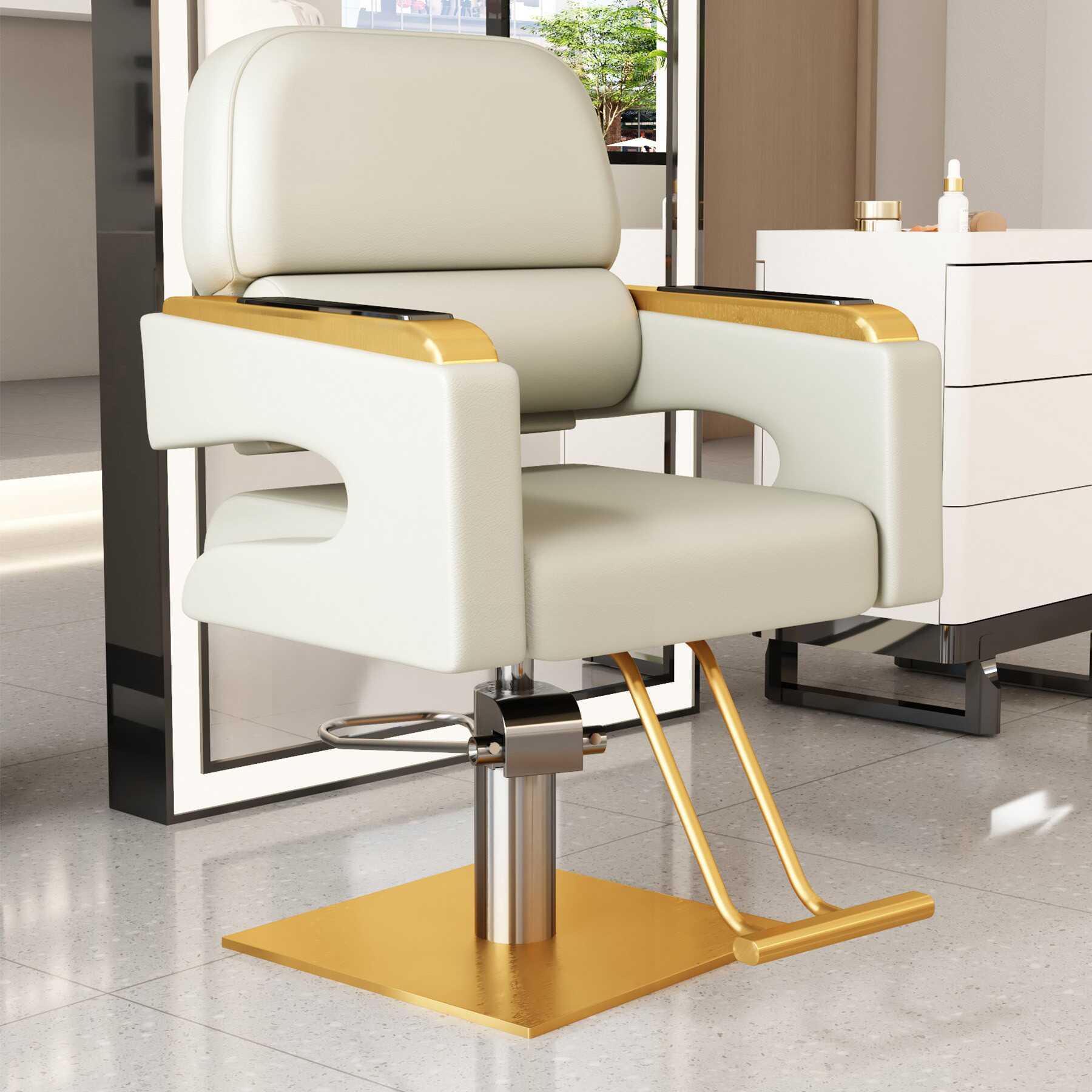 Blanco beige + platos de acero inoxidable de titanio