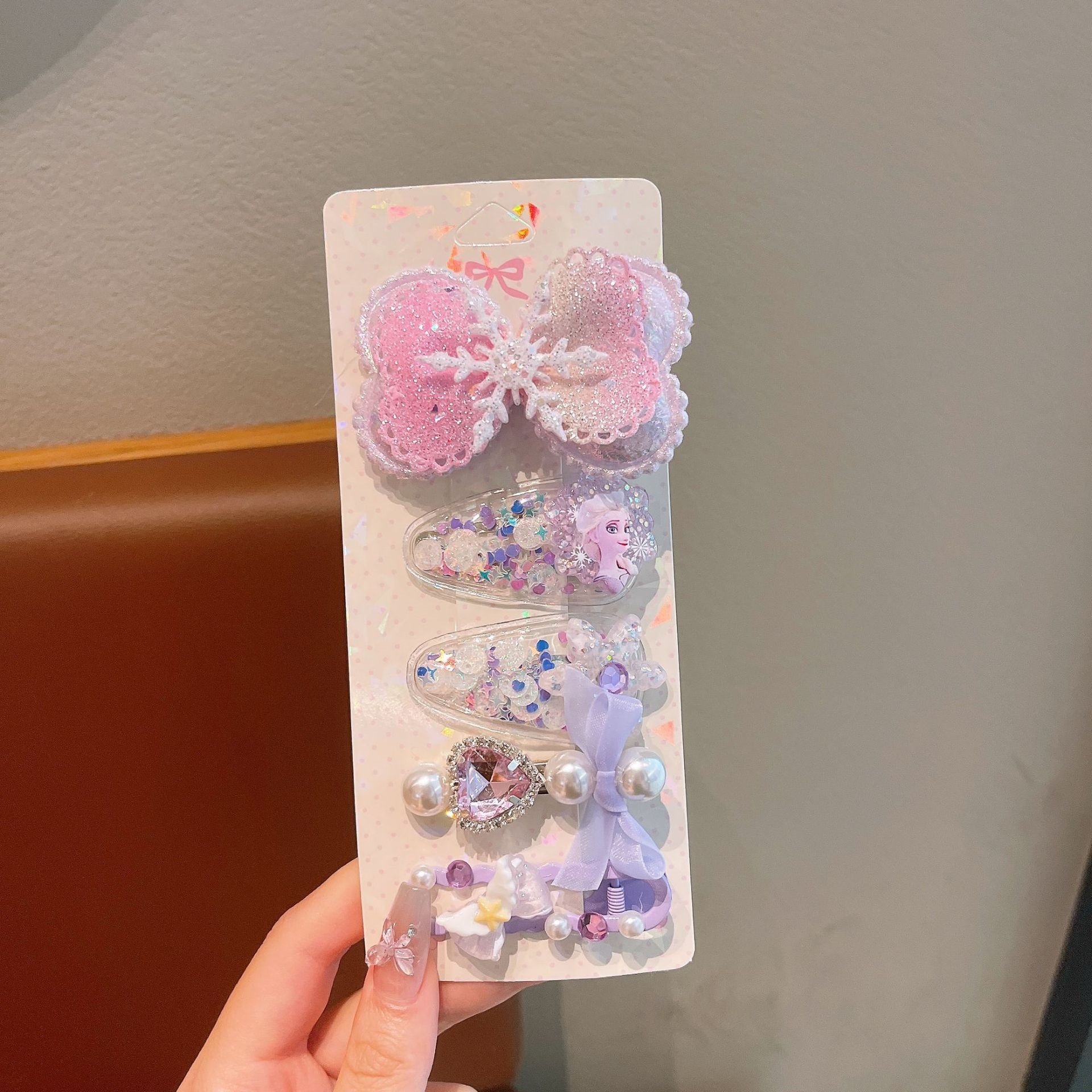 Clip de cabello de malla de arco de estrellas de mar conchas de capellán dulce dibujos animados clip de cabello de princesa tocado de niña
