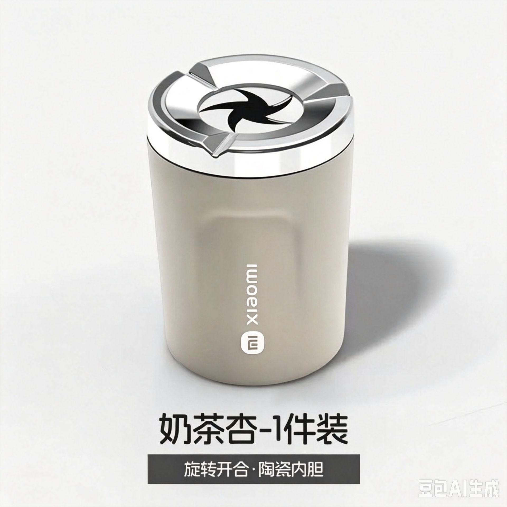 Sealed rotating car ashtray, anti-ash flying metal, creative high-end in-car ashtray, anti-drop device