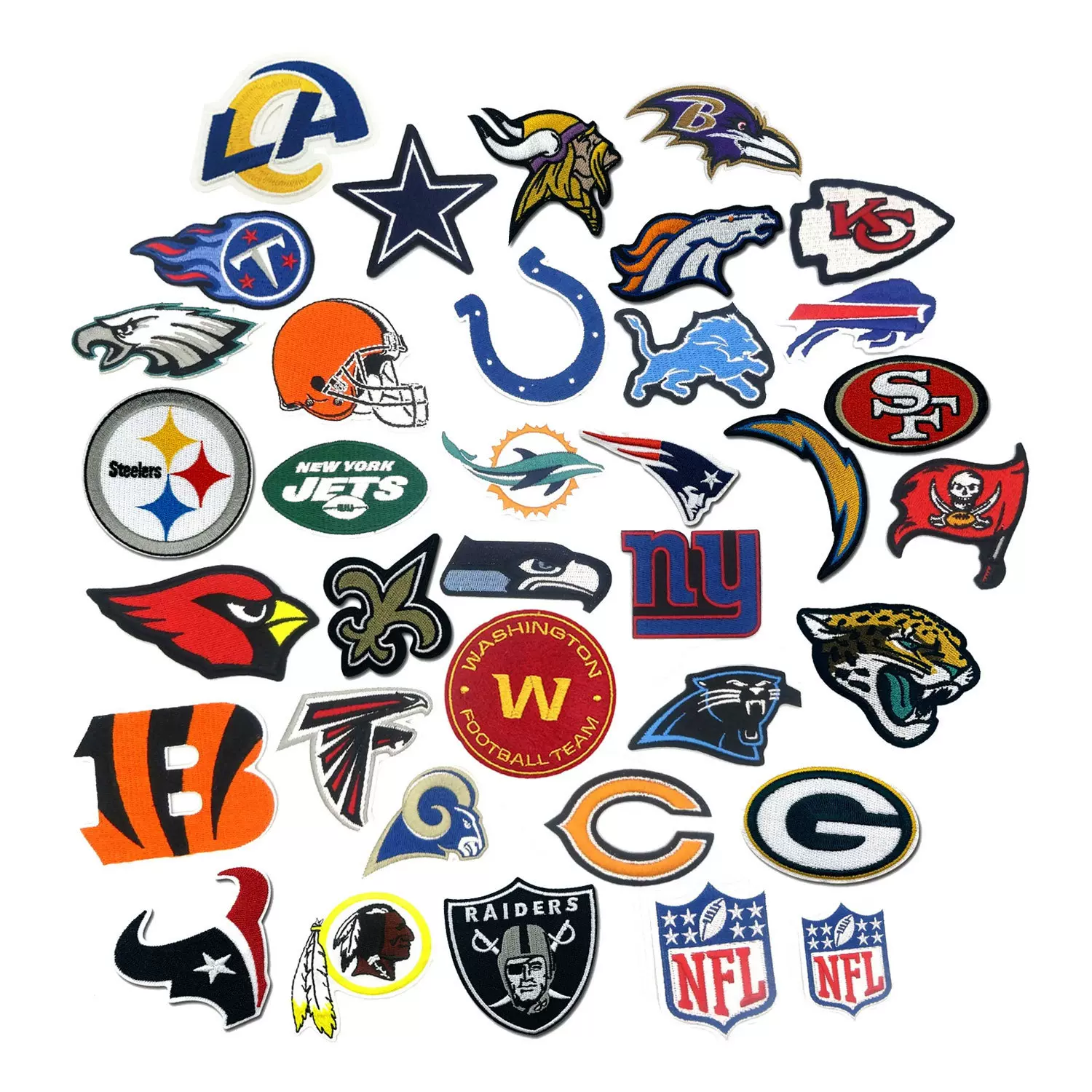 可定制 美国职业橄榄球NFL大联盟球队队徽标志刺绣布贴绣花超级碗