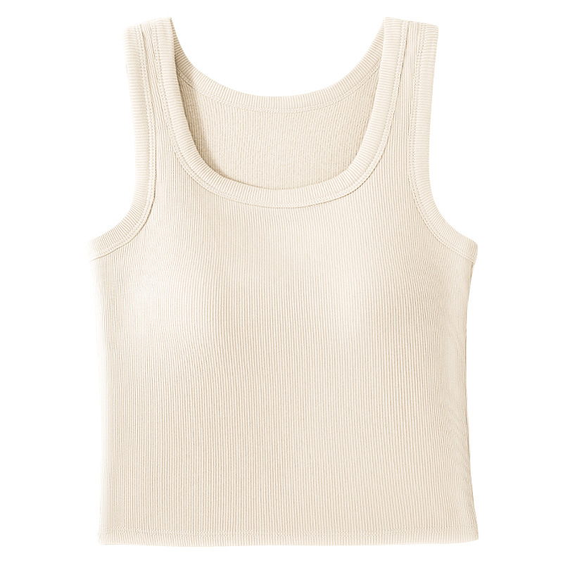 Chaleco exterior desgaste 2023 otoño e invierno nuevo pequeño cinturón de Honda almohadilla en el pecho con forma de U hermosa espalda sujetador taza chaleco integrado