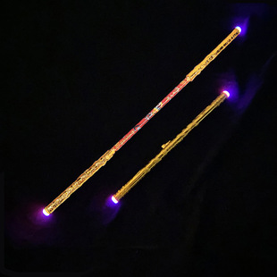 Children's toys wholesale Sun Wukong luminous gold cudgel telescopic automatic ejection light Ruyi gold cudgel with pattern