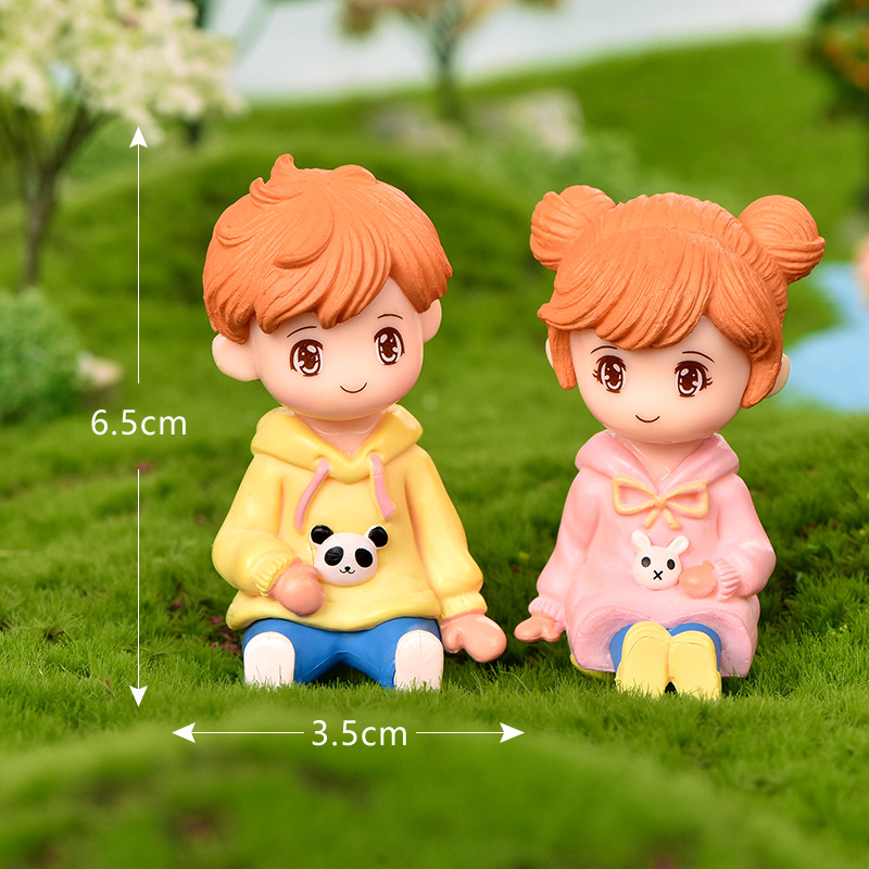 Cặp đôi áo hoodie đáng yêu, phụ kiện DIY tiểu cảnh, trang trí bánh kem bàn làm việc (z-CJ-793)