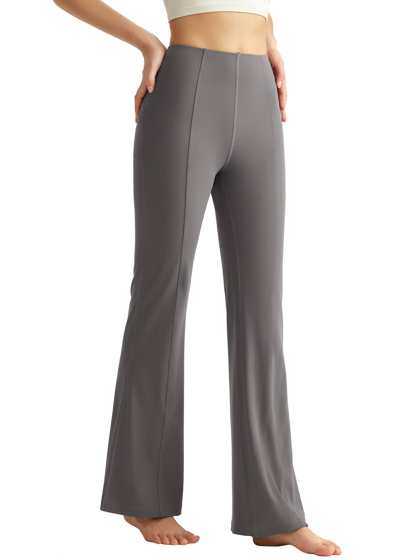 Wiman nuevos pantalones de cintura alta, pantalones de boquilla de mujer, pantalones de gimnasio, pantalones de desnudez, pantalones de plástico antibacteriano, pantalones de boquilla micro image 5