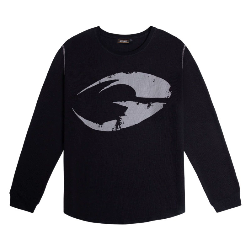 Осенне-зимние GASP Sports больших size Бодибилдинг Фитнес-Тренировки теплая дышащая вафельная Двусторонняя Европейская и американская основа с длинным рукавом Новинка