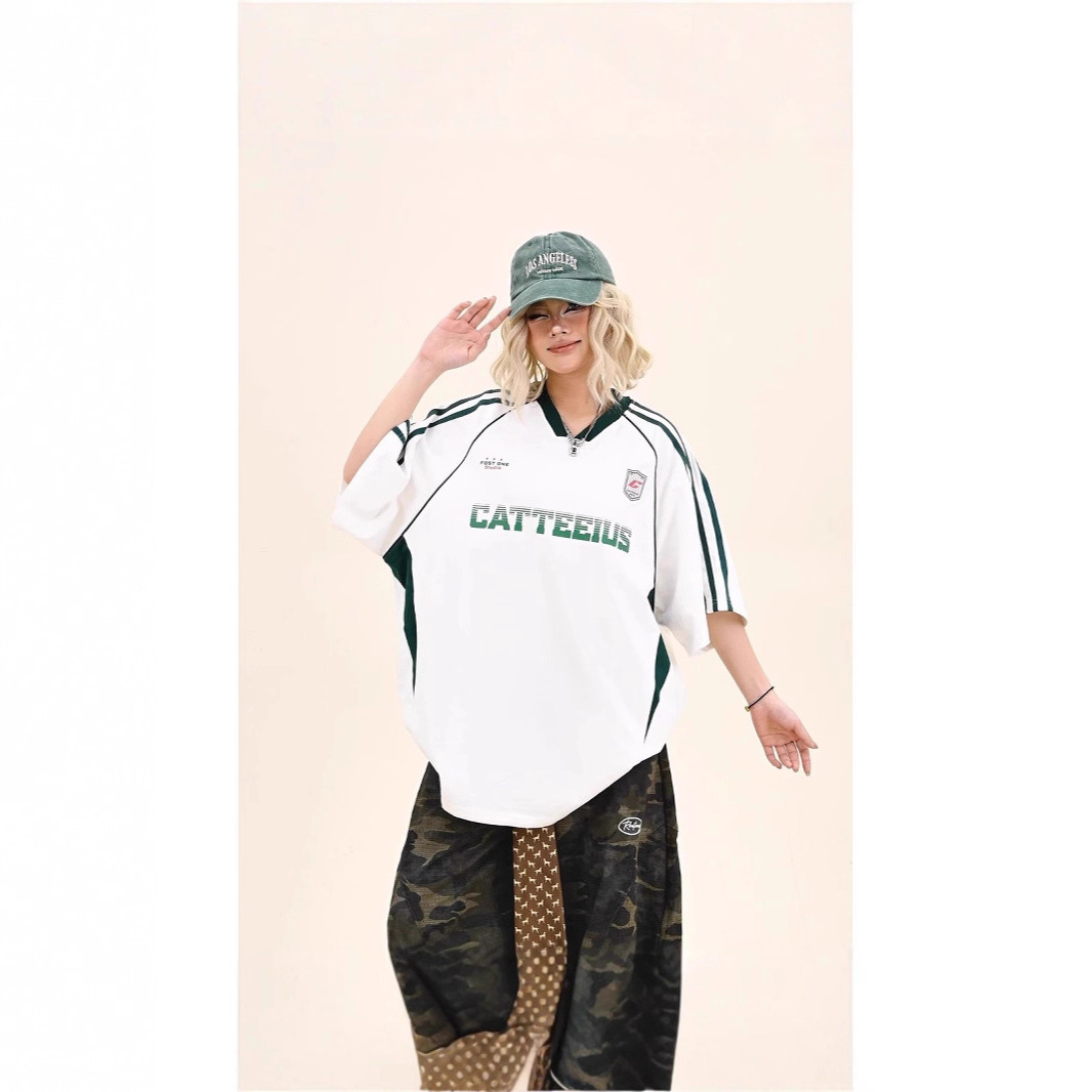 Amrican-styl Sports Short-slv T-shirt Mn And Womn, Loos Fit For Summr, Coupl's Raglan Slv V-nck_viptrois.com