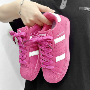 All-Match Niche Chic Shell Head Non-Slip Board Shoes Women's Campus Casual sneaker Round Head Couple's White Shoes Wear-Resistant