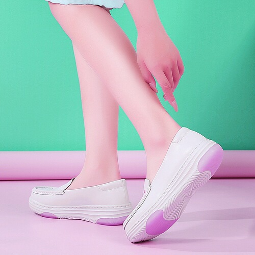 Spring and summer new style medical and nurse shoes for women, soft sole, breathable, comfortable, non-slip, deodorant, genuine leather, white work shoes, hospital group purchase