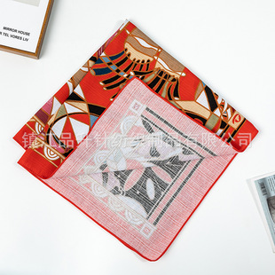Cross-border exclusive for manufacturers red rhabdox high-grade cotton digital printing bag towel wind Lu Fu gift wrapping cloth