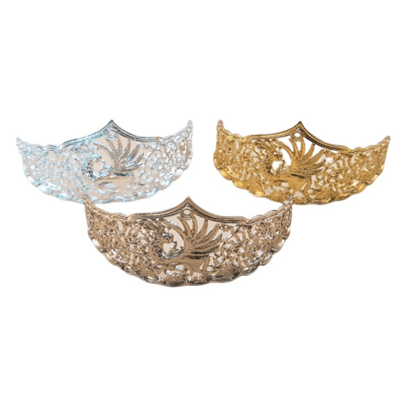 diy Jewelry Accessories New Alloy Phoenix Hair Crown Step Hanfu Men's and Women's Hair Tie Crown Headdress Material 1732